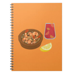 Caderno Espiral Camarão e Sangria