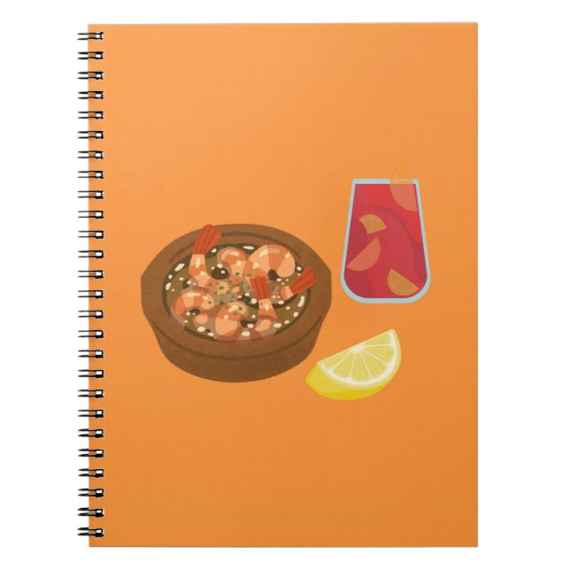 Caderno Espiral Camarão e Sangria (Frente)