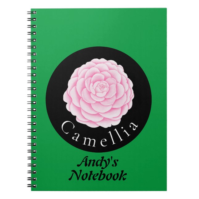 Caderno Espiral Camellia linda design floral (Frente)