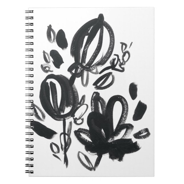Caderno Espiral Cameo Bloom - Preto e Branco (Frente)