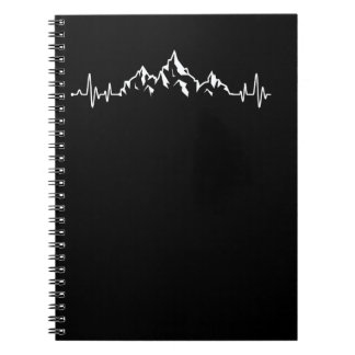 Caderno Espiral Caminhada Montanhosa Aventura Ritmo Cardíaco Ao Ar