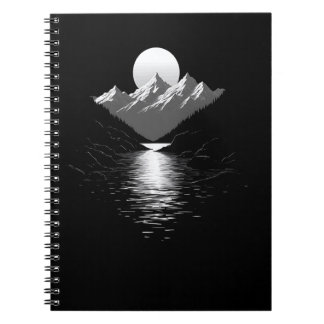 Caderno Espiral Caminhada na Montanha Paisagem de Lago Natural Pai