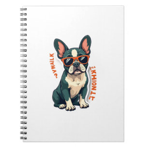 Caderno Espiral Caminhada Vintage Vou Pensar Sobre Isso Bulldog Fr
