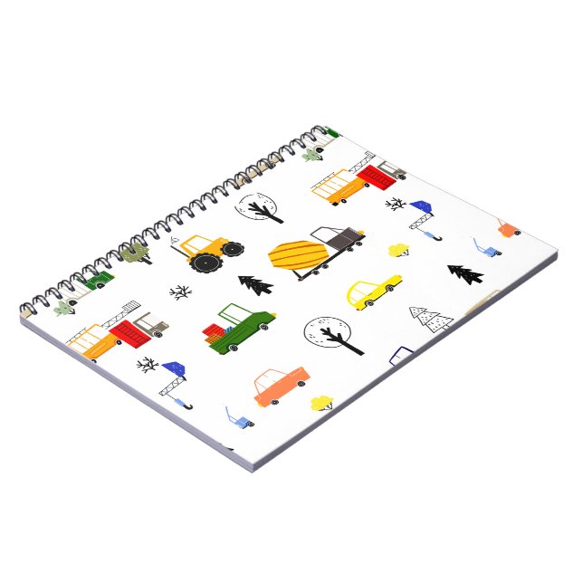 Caderno Espiral Caminhão de Construção (Left Side)