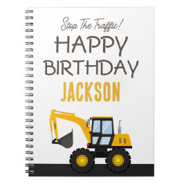Caderno Espiral Caminhão de Construção de Aniversário | Decoração