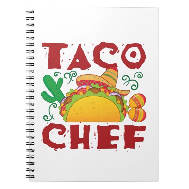 Caderno Espiral Caminhão de Taco do Chef de Taco (Frente)