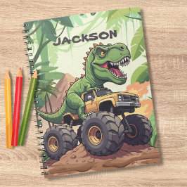 Caderno Espiral Caminhão Monstro de Dinossauro Personalizado Volta