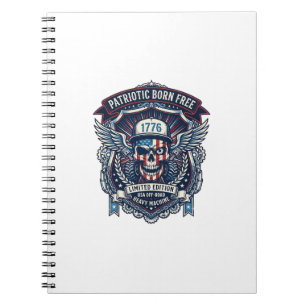 Caderno Espiral Caminhão Monstro Patriótico 1776 Off Road Skull Pe