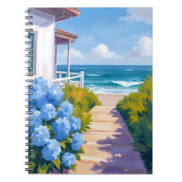 Caderno Espiral Caminho da Praia de Cape Cod | Pintura Costeira de