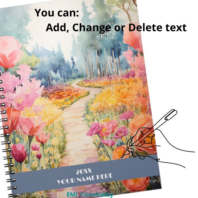 Caderno Espiral Caminho silencioso através da floresta floral (Criador carregado)