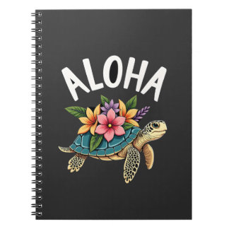 Caderno Espiral Camisa Aloha Havaiana Havaí Tartaruga Hibisco Cria