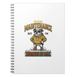 Caderno Espiral Camisa com Citação Engraçada de Bulldog Vintage De