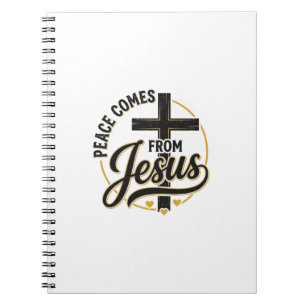 Caderno Espiral Camisa Cruz Cristã Jesus É a Paz