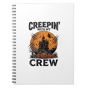 Caderno Espiral Camisa da Casa Assombrada de Halloween com Minha G