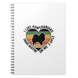 Caderno Espiral Camisa de Amante de Cachorro Citação Coração Pomer