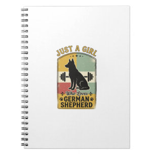 Caderno Espiral Camisa de amante de cachorro vintage de menina Pas