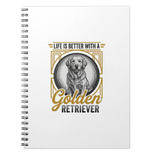 Caderno Espiral Camisa de Amante de Cão com Gravação Vintage de Go
