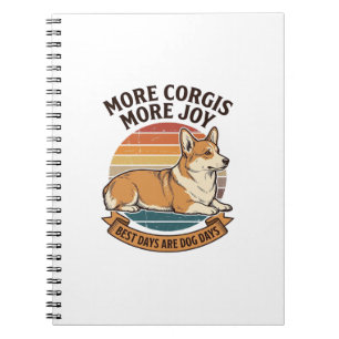 Caderno Espiral Camisa de Amante de Corgi Gravura Vintage Citação