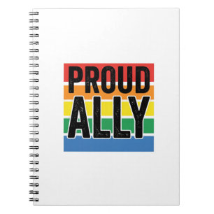 Caderno Espiral Camisa de Apoio ao Orgulho Vintage Proud Ally Desi