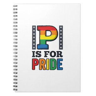 Caderno Espiral Camisa de Arco-Íris Vintage Pride Letra P Design_1