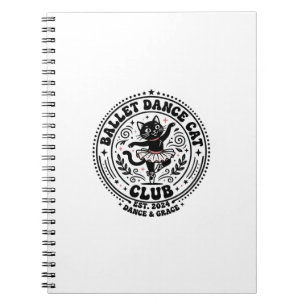 Caderno Espiral Camisa de Arte de Gato Dançarino de Ballet - Dança