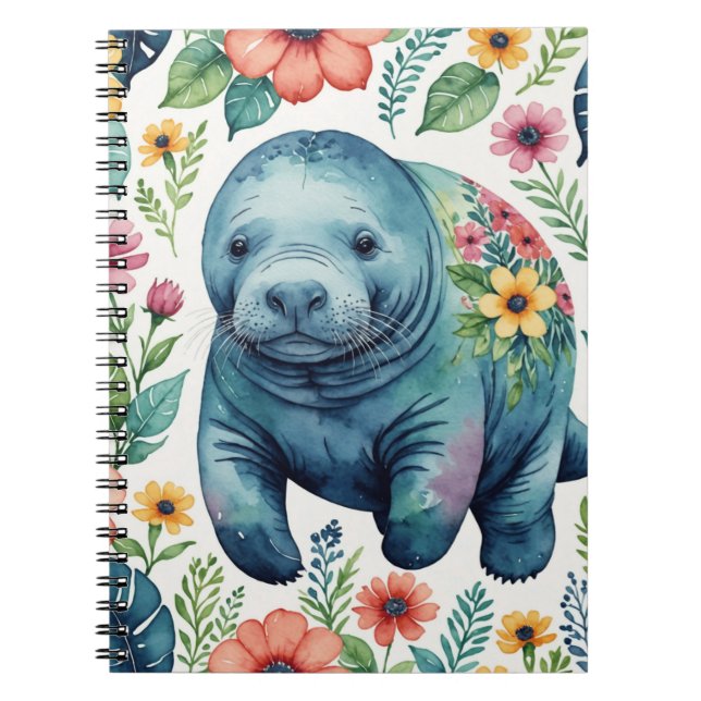 Caderno Espiral Camisa de bebê Manatee (Frente)