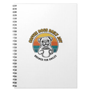 Caderno Espiral Camisa de Cachorro Café Design de Caneca de Cachor