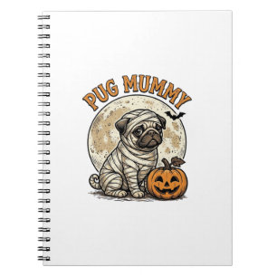 Caderno Espiral Camisa de Cachorro Vintage de Halloween de Pug Múm