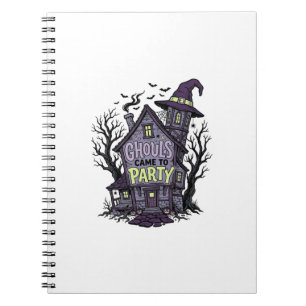 Caderno Espiral Camisa de Casa Assombrada Fofa Festa de Halloween