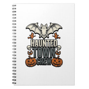 Caderno Espiral Camisa de Cidade Assombrada Vintage Halloween Morc