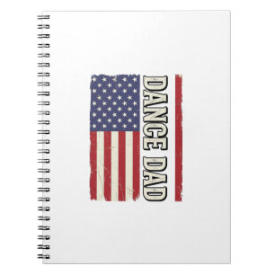 Caderno Espiral Camisa de Dança Patriótica Vintage do Papai Design