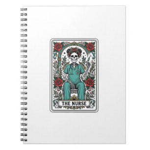 Caderno Espiral Camisa de desenho de carta de tarot de enfermeira