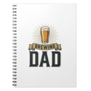 Caderno Espiral Camisa de desenho de gravação vintage de cerveja d