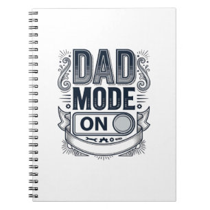 Caderno Espiral Camisa de desenho de gravura vintage Modo Pai Liga