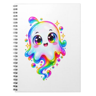 Caderno Espiral Camisa de Foto de Fantasma Fofo Personalizada de H
