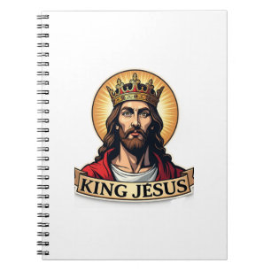 Caderno Espiral Camisa de Gravura Vintage King Jesus Banner 2