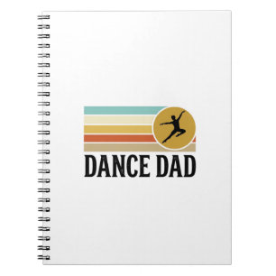 Caderno Espiral Camisa de Gravura Vintage Retro Pai Dança Design_1