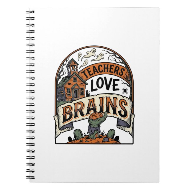 Caderno Espiral Camisa de Halloween para Professores Professores A (Frente)