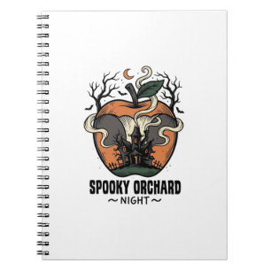 Caderno Espiral Camisa de Maçã Assombrada Vintage Noite Assustador