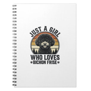 Caderno Espiral Camisa de Menina Bichon Frise Amante de Cachorro V