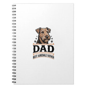 Caderno Espiral Camisa de Pai do Airedale Terrier Vintage Cão Pai_