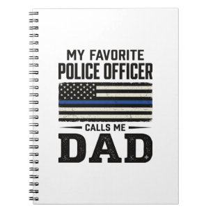Caderno Espiral Camisa de Pai Oficial de Polícia Vintage Flag Desi