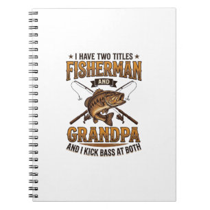 Caderno Espiral Camisa de Pesca com Gravura Vintage Avô Pescador_