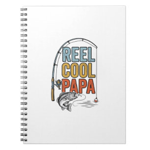 Caderno Espiral Camisa de Pesca Reel Cool Papa Design_1