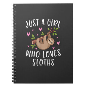 Caderno Espiral Camisa de Preguiça Fofa para Meninas Só Uma Menina