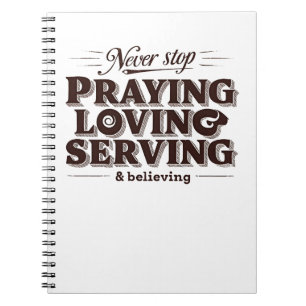 Caderno Espiral Camisa De Rezar Com Amor Serve - Aumentando A Fé C