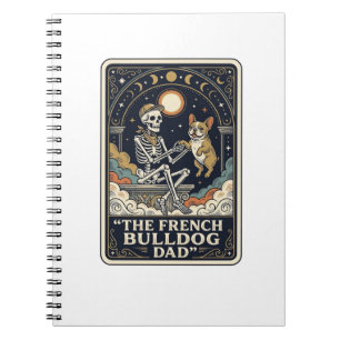Caderno Espiral Camisa de Tarot de Esqueleto Vintage do Papai Bull
