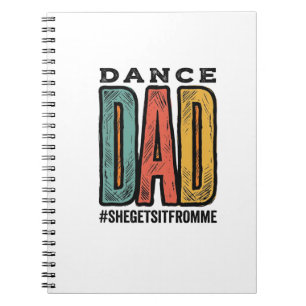 Caderno Espiral Camisa de Tipografia Vintage Dança Pai_1
