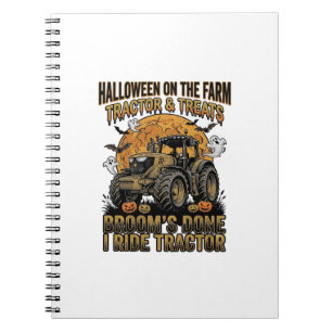 Caderno Espiral Camisa de Trator de Halloween Camisa de Bruxa Dive