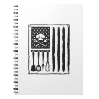 Caderno Espiral Camisa de Utensílios de Cozinha da Bandeira da Coz
